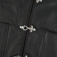 Men's Black Leather Vest – Design 099