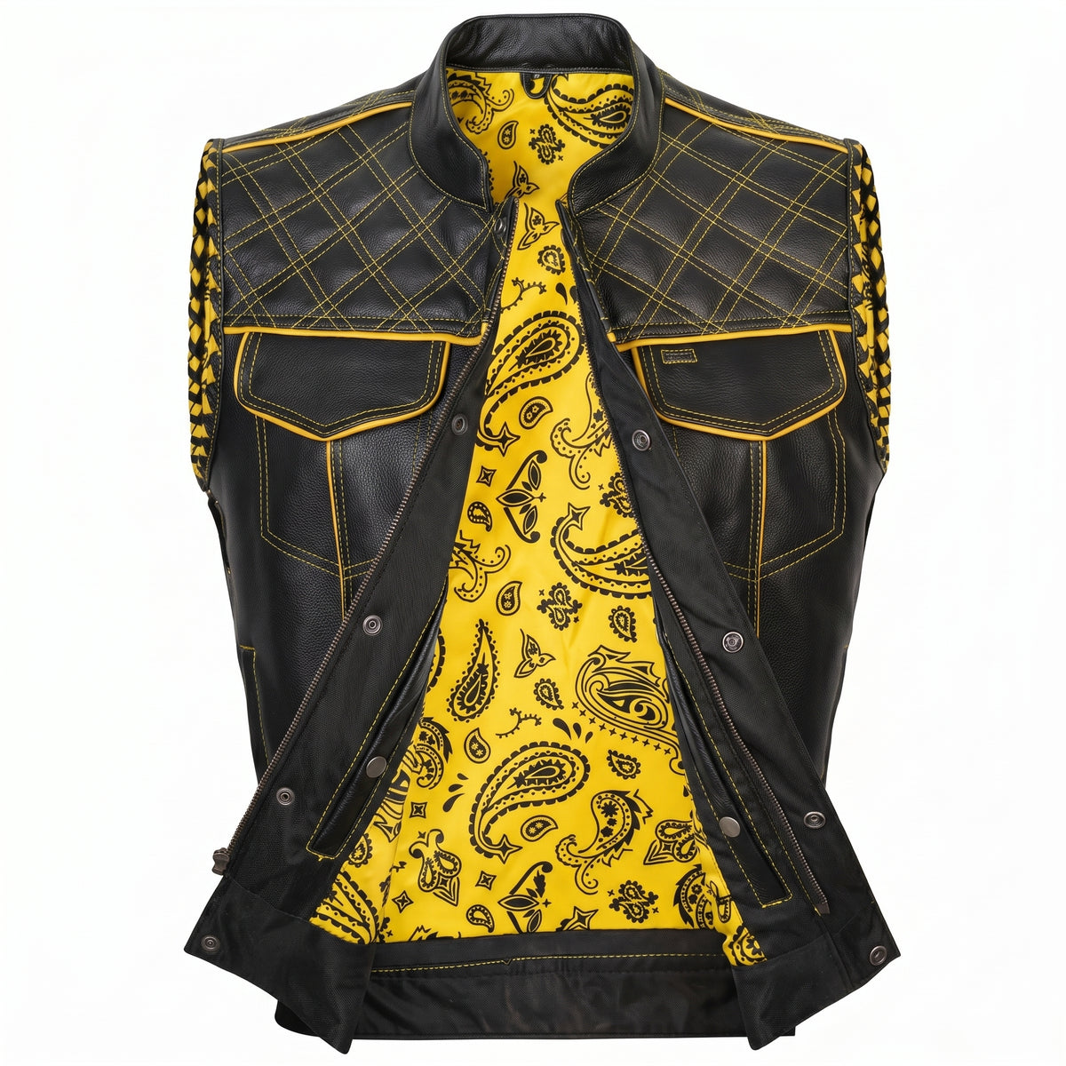 Men's Gold Leather Vest – New folder