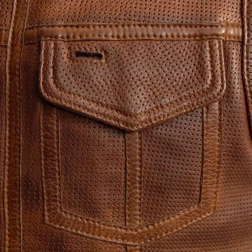 Men's Brown Leather Vest – brown vest