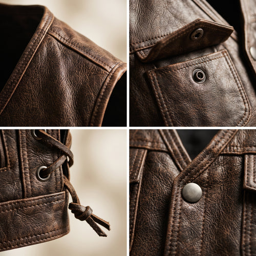 Men's Brown Leather Vest – brown vest 1