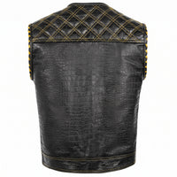 Men's Gold Leather Vest – vest 4 colors