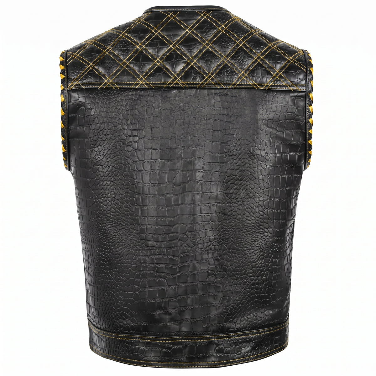 Men's Gold Leather Vest – vest 4 colors