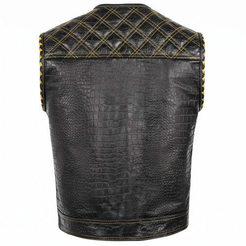 Men's Gold Leather Vest – vest 4 colors