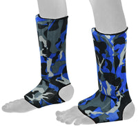 Be Smart Blue Camo Kids Shin Instep Guards – Padded Shin Pads for MMA, Muay Thai, Kickboxing & Karate