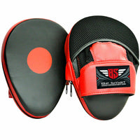 Be Smart Black Red Boxing Focus Pads - Pair