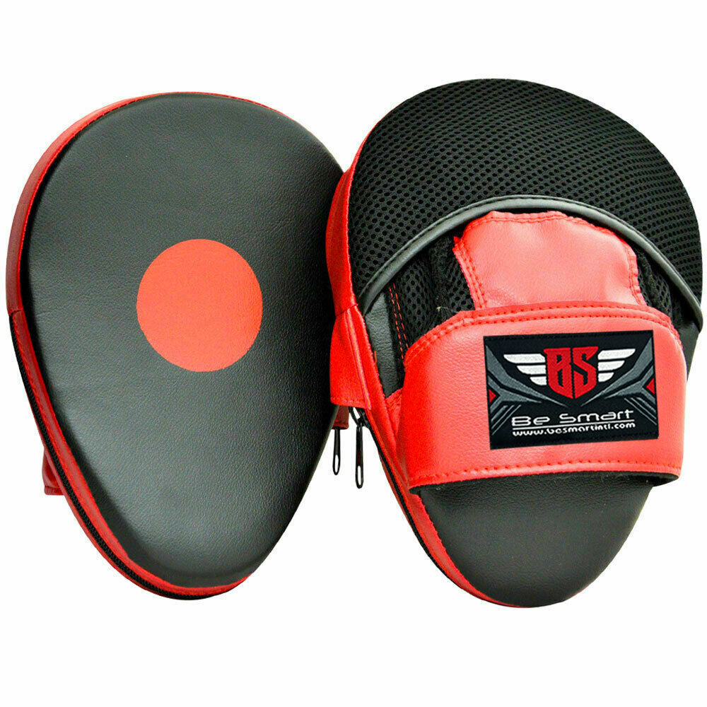 Be Smart Black Red Boxing Focus Pads - Pair
