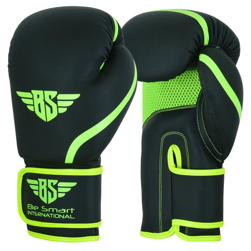 Boxing Training Gloves – Matte Black & Neon Green