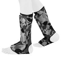Be Smart Camo Kids Shin Instep Guards – Padded Shin Pads for MMA, Muay Thai, Kickboxing & Karate (Grey Camouflage)