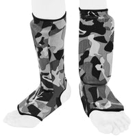 Be Smart Camo Kids Shin Instep Guards – Padded Shin Pads for MMA, Muay Thai, Kickboxing & Karate (Grey Camouflage)