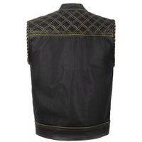 Men's Gold Leather Vest – Design 013