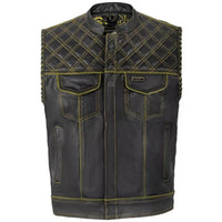 Men's Gold Leather Vest – Design 013