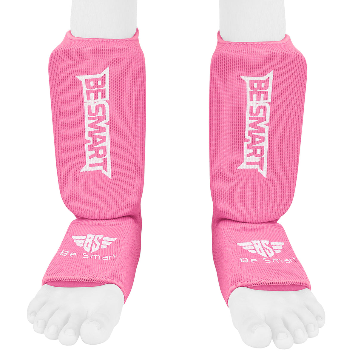 Be Smart Pink Kids Shin Instep Guards – Padded Shin Pads for Girls, MMA, Muay Thai, Kickboxing & Karate