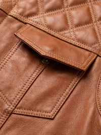 Men's Tan Leather Vest – Design 070