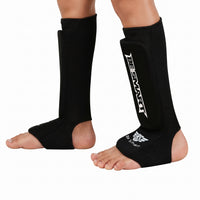 Be Smart Kids Shin Instep Guards – Padded Shin Pads for MMA, Muay Thai, Kickboxing & Karate (Black)