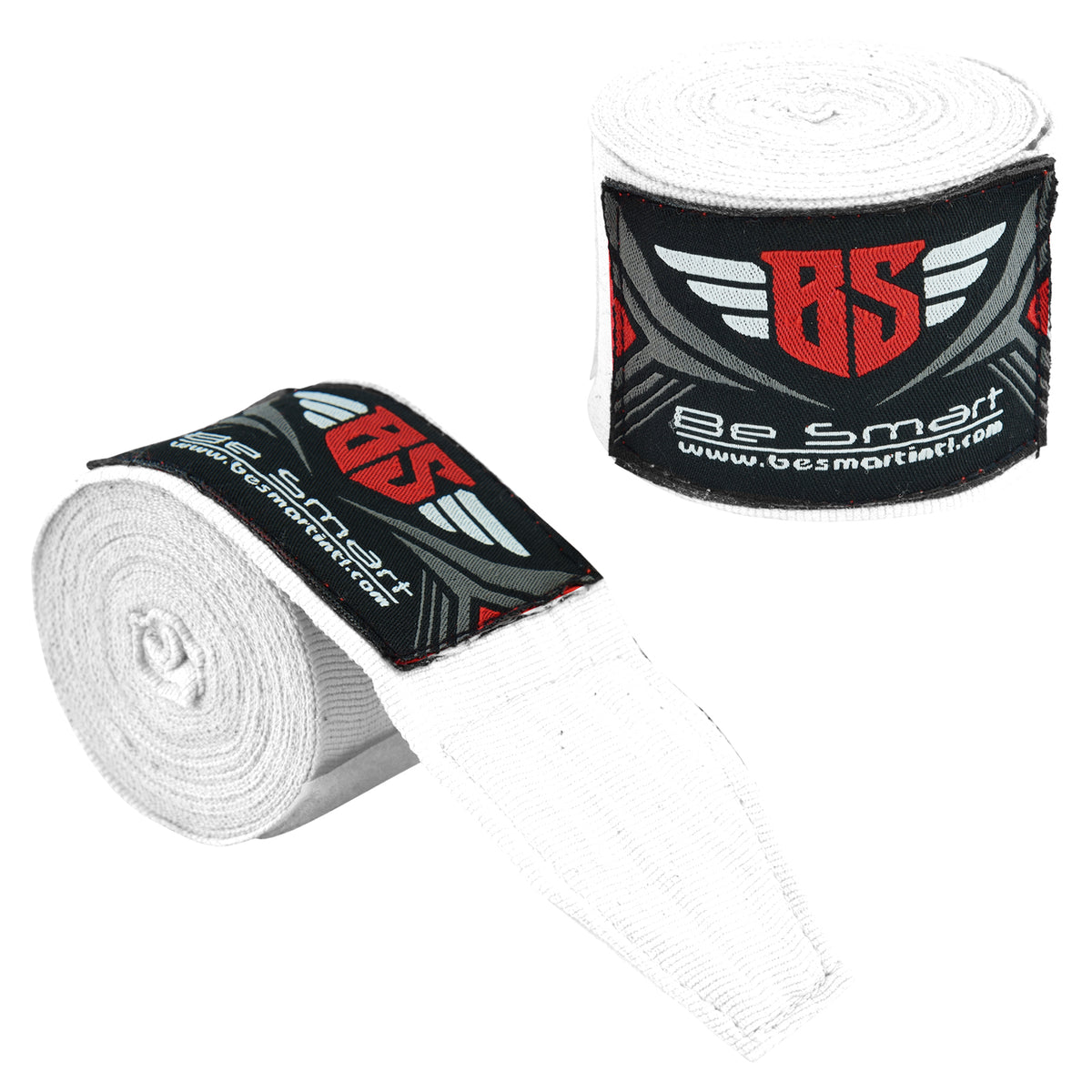 Be Smart White Boxing Hand Wraps – 2.5m, 3.5m & 4.5m (Pair)