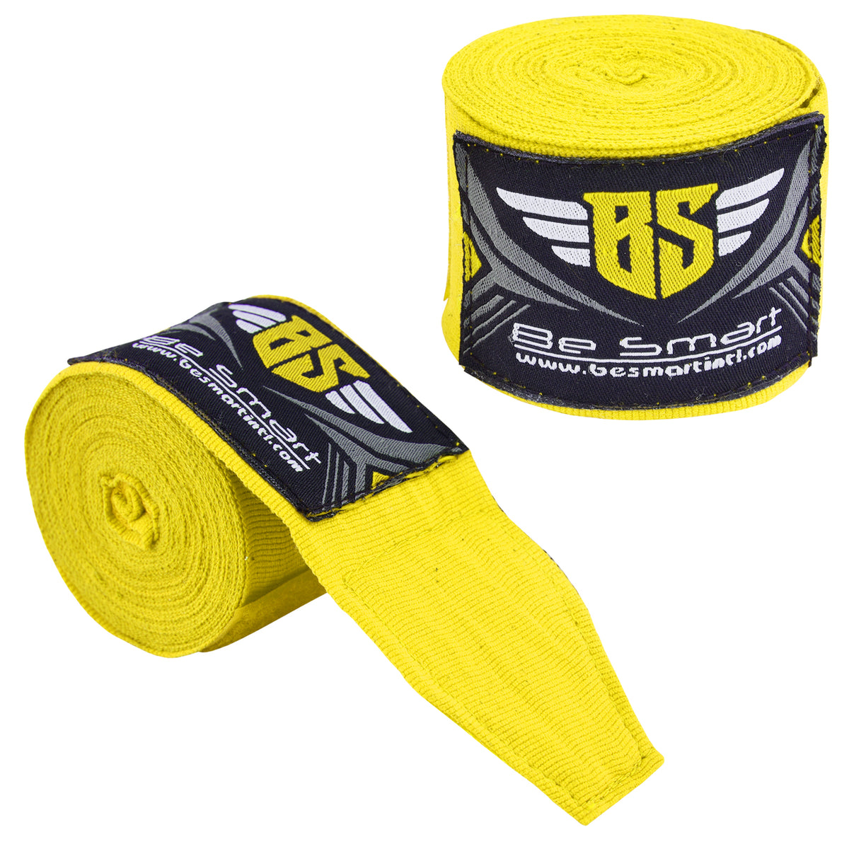 Be Smart Yellow Boxing Hand Wraps – 2.5m, 3.5m & 4.5m (Pair)