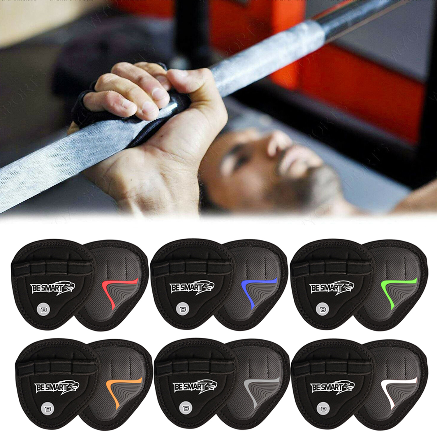 Weight Lifting Gym Grips Pads Hand Training Bar Straps Wrap