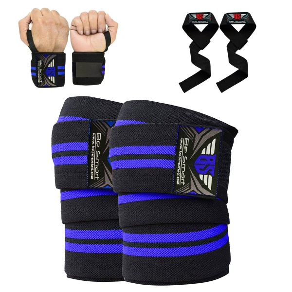 Knee Wraps Weight Lifting Body Building Gym Training Support Leg Wrist Straps